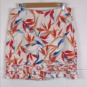 Tommy Bahama women’s floral tropical linen unlined skirt preppy size 10